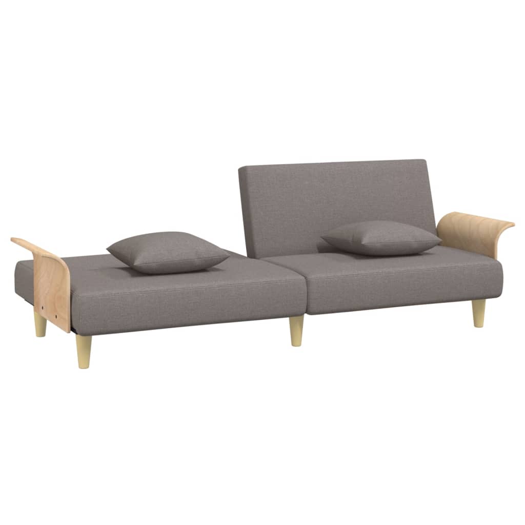 Canapea extensibilă cu cotiere, gri taupe, textil
