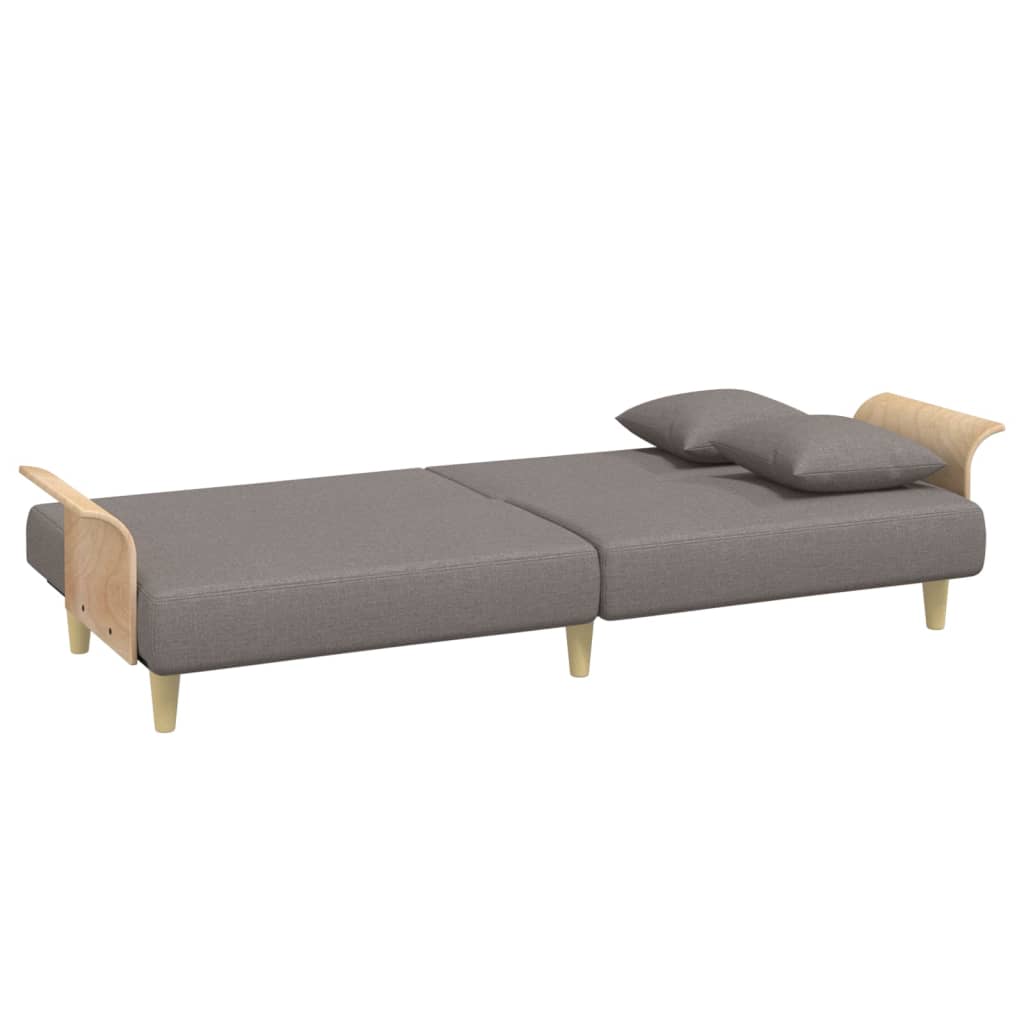 Canapea extensibilă cu cotiere, gri taupe, textil