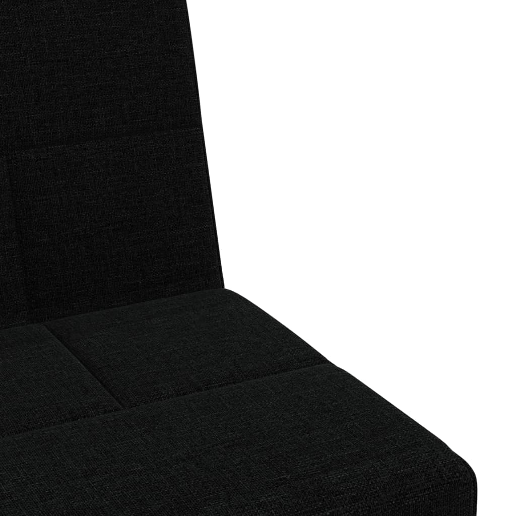 Canapea extensibilă cu suporturi de pahare, negru, textil