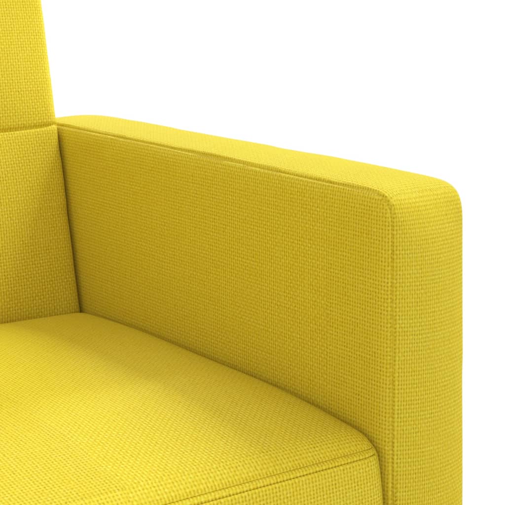 Canapea extensibilă, cu perne, galben deschis, textil
