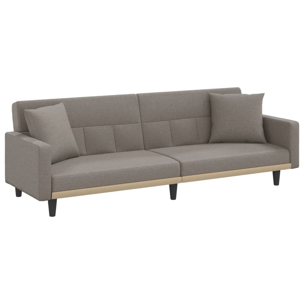 Canapea extensibilă, cu perne, gri taupe, material textil