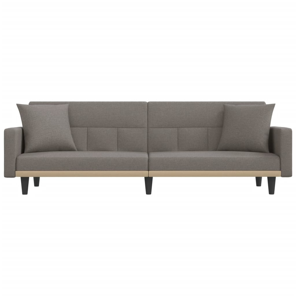 Canapea extensibilă, cu perne, gri taupe, material textil