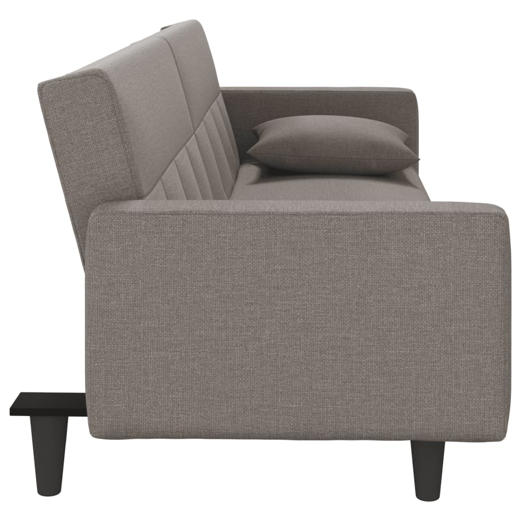 Canapea extensibilă, cu perne, gri taupe, material textil