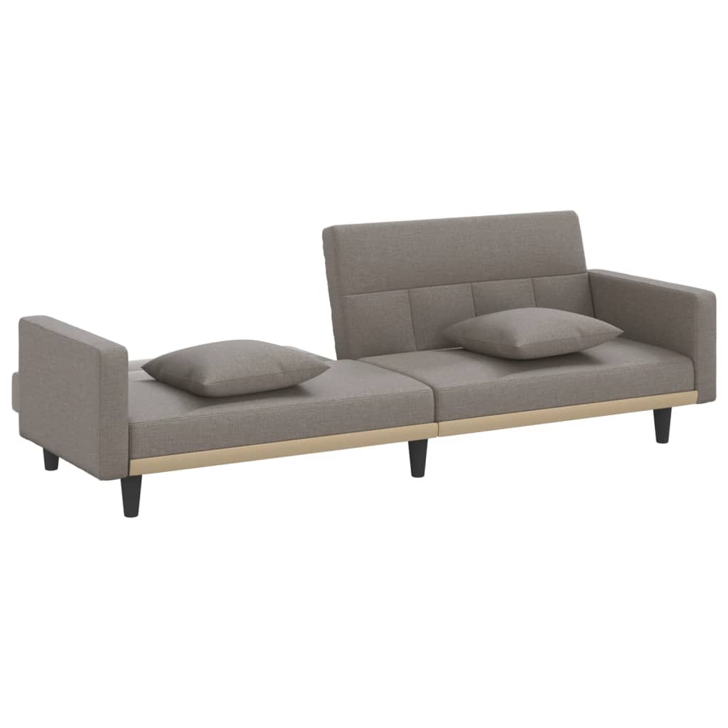 Canapea extensibilă, cu perne, gri taupe, material textil