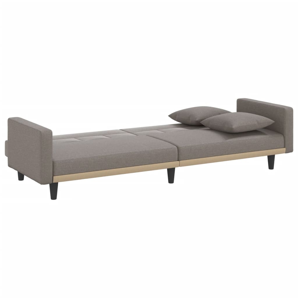 Canapea extensibilă, cu perne, gri taupe, material textil