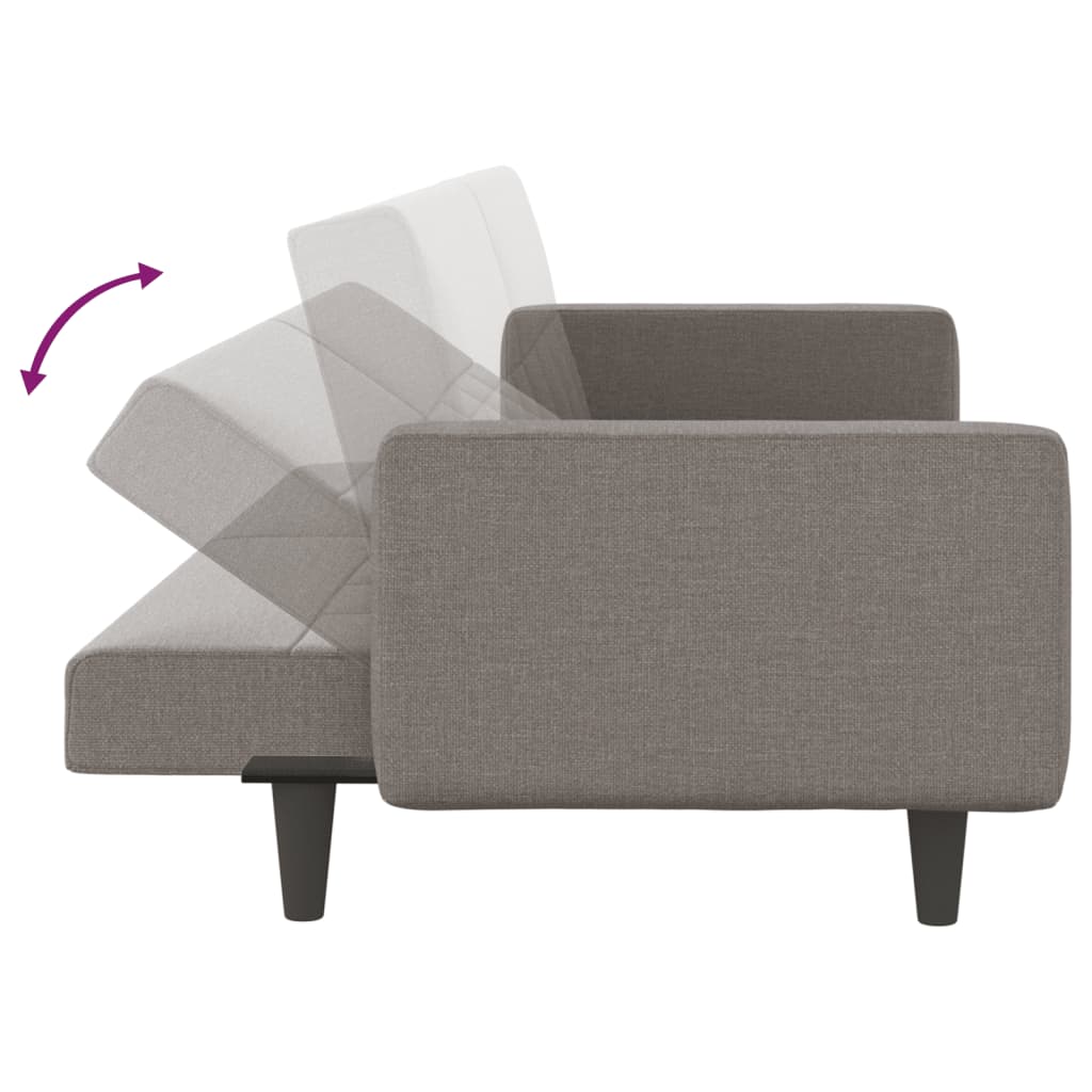 Canapea extensibilă, cu perne, gri taupe, material textil