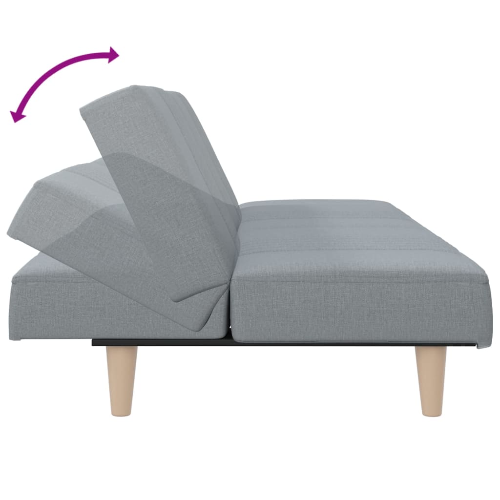 Canapea extensibilă, gri deschis, material textil