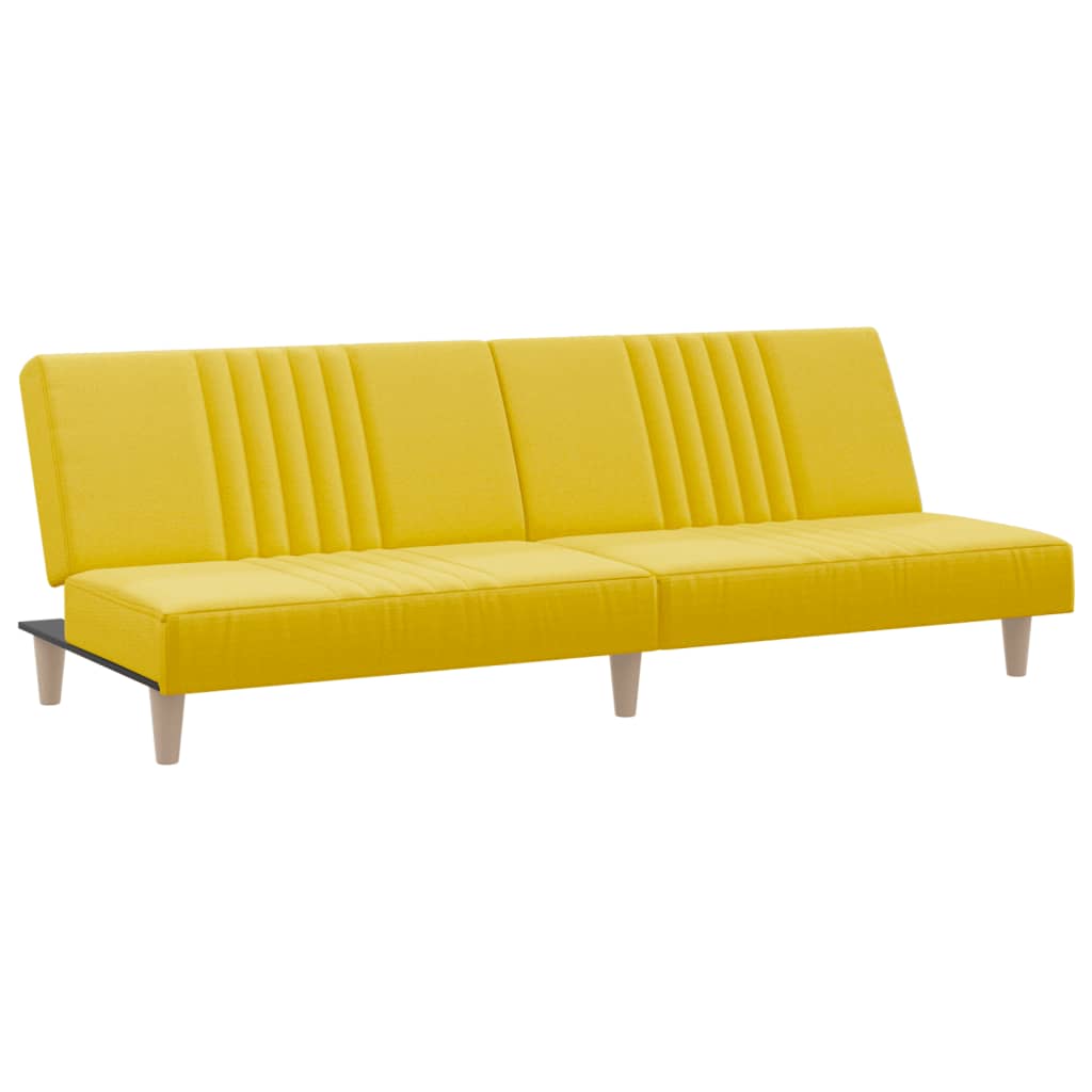 Canapea extensibilă, galben deschis, material textil