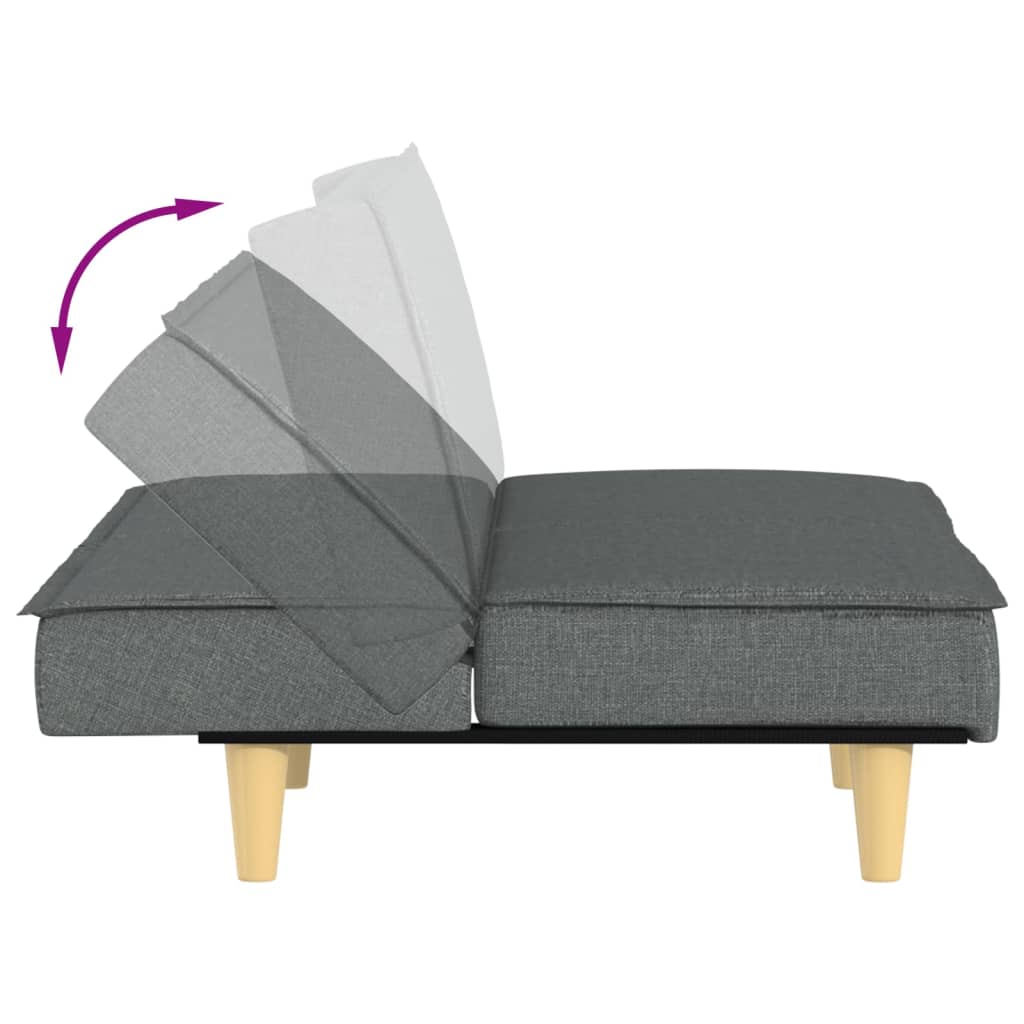Canapea extensibilă, gri închis, material textil