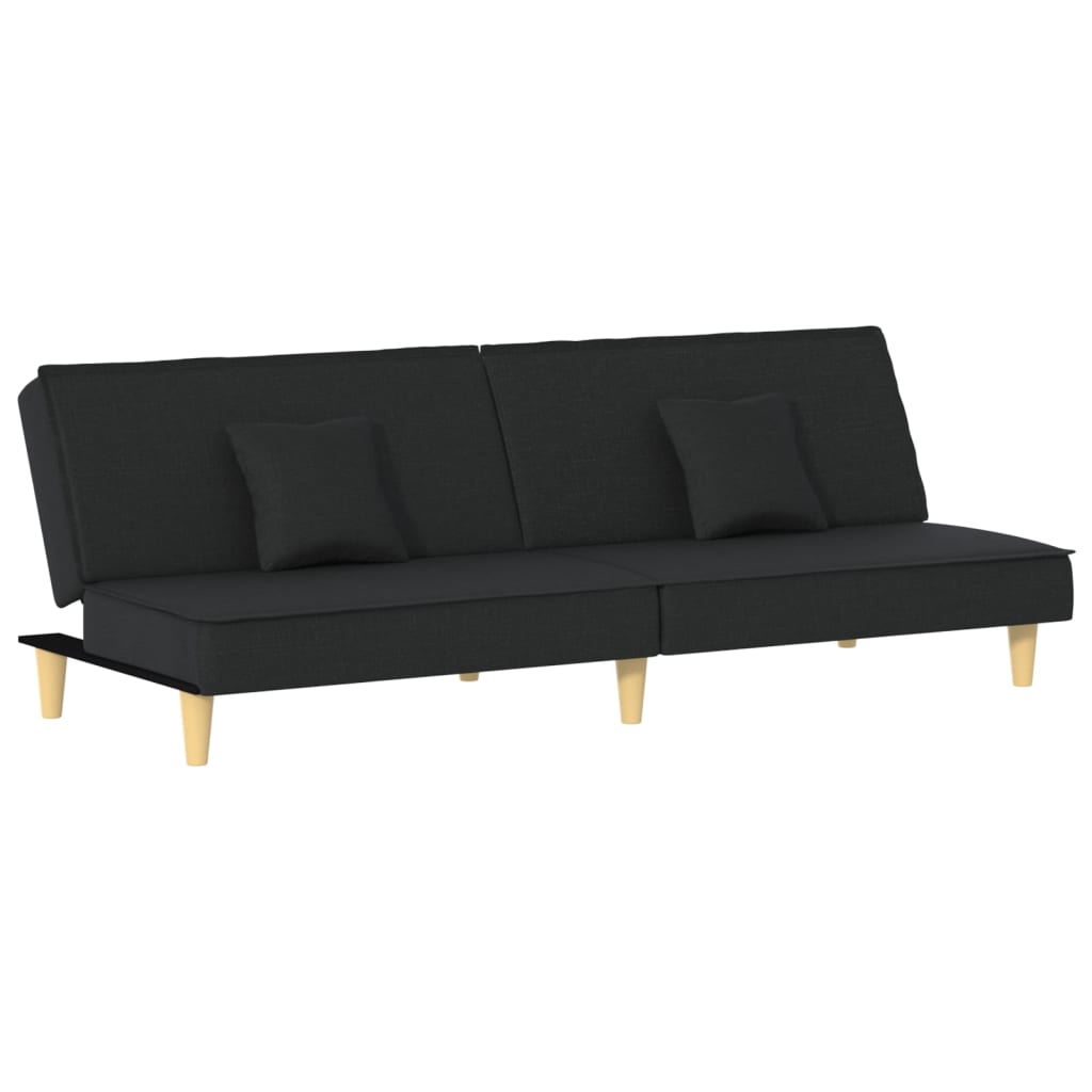 Canapea extensibilă, negru, material textil
