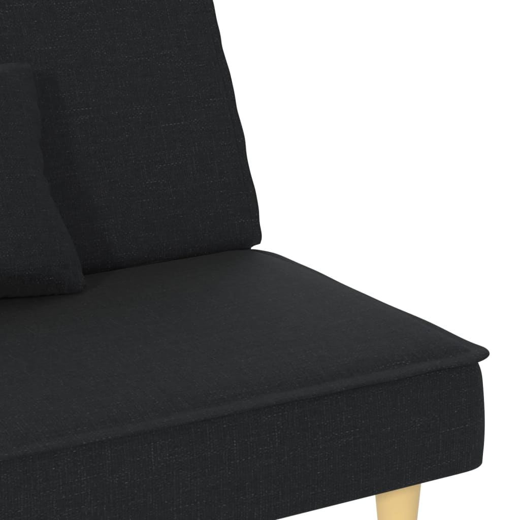 Canapea extensibilă, negru, material textil