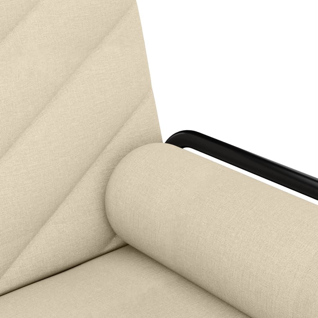 Canapea extensibilă cu cotiere, crem, material textil
