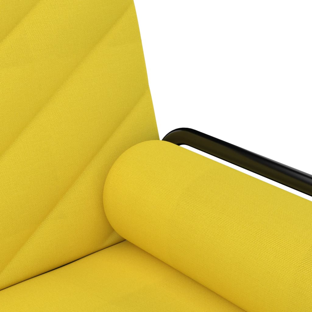 Canapea extensibilă cu cotiere, galben deschis, textil