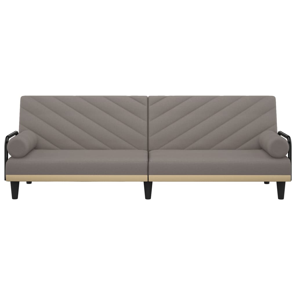 Canapea extensibilă cu cotiere, gri taupe, textil
