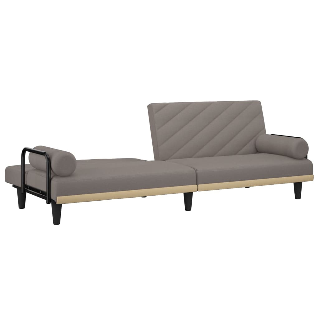 Canapea extensibilă cu cotiere, gri taupe, textil