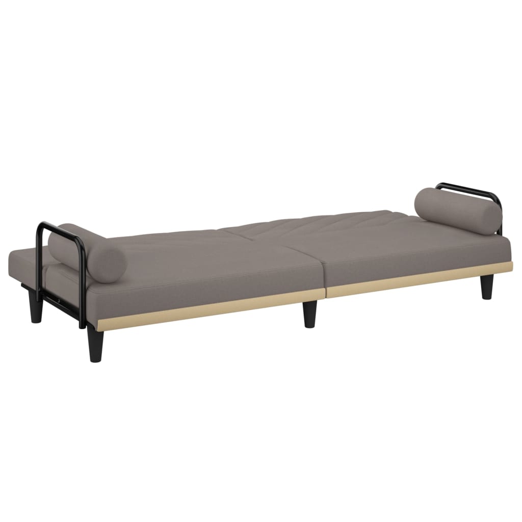 Canapea extensibilă cu cotiere, gri taupe, textil