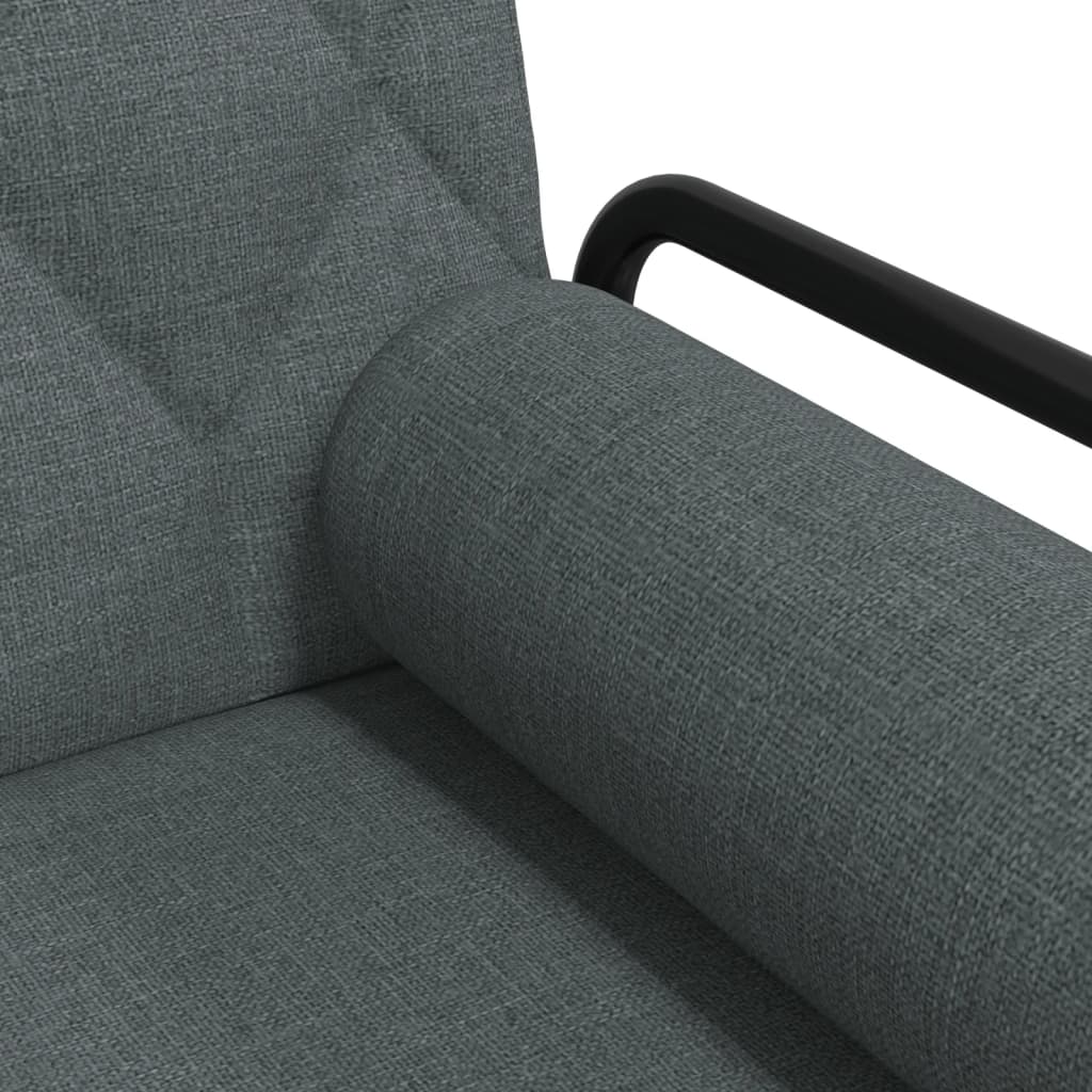 Canapea extensibilă cu cotiere, gri închis, textil