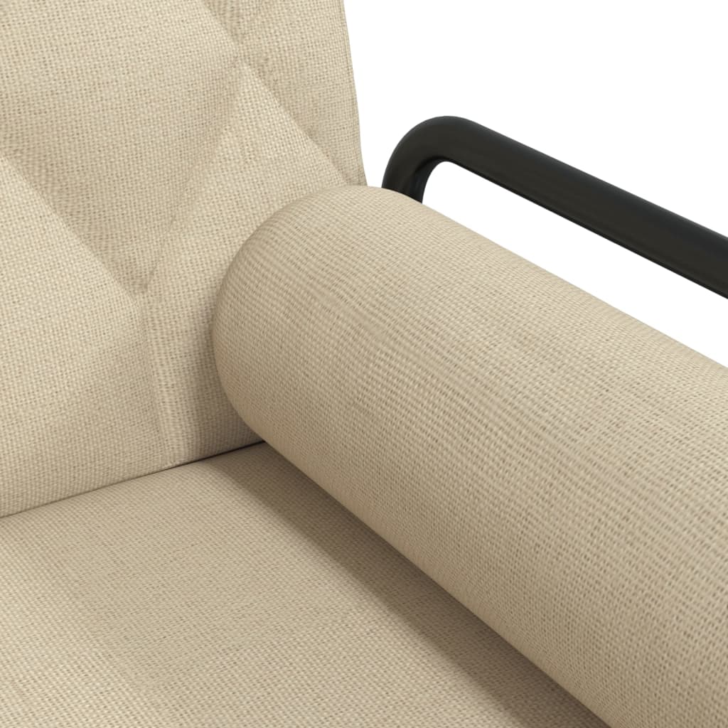 Canapea extensibilă cu cotiere, crem, material textil