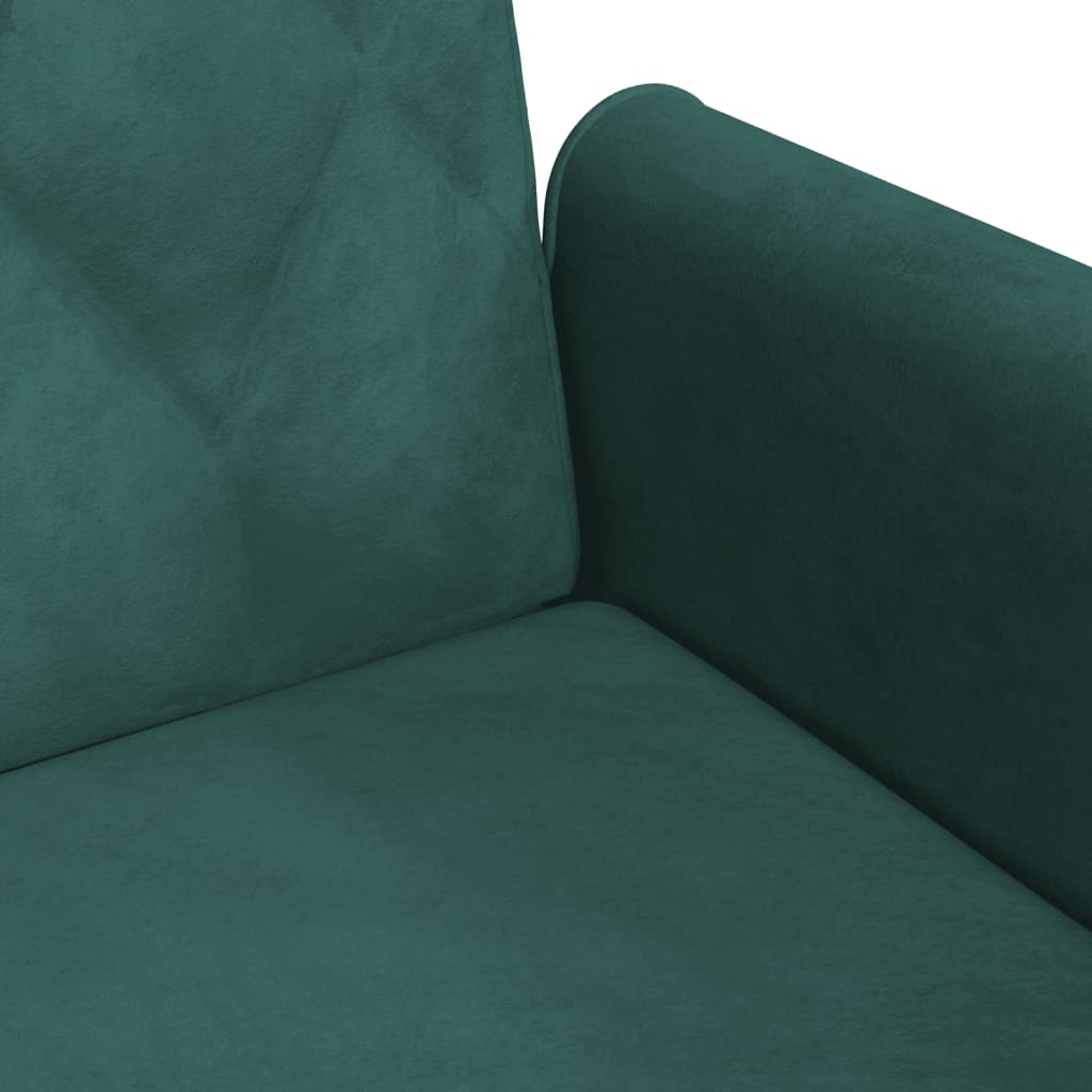 Canapea extensibilă cu cotiere, verde închis, catifea