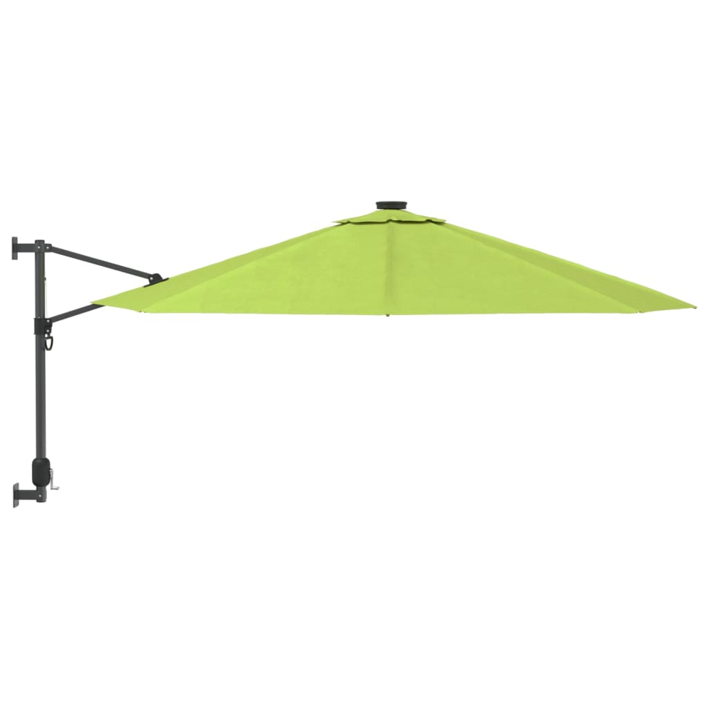 Umbrelă de soare montată pe perete, verde măr, 290 cm