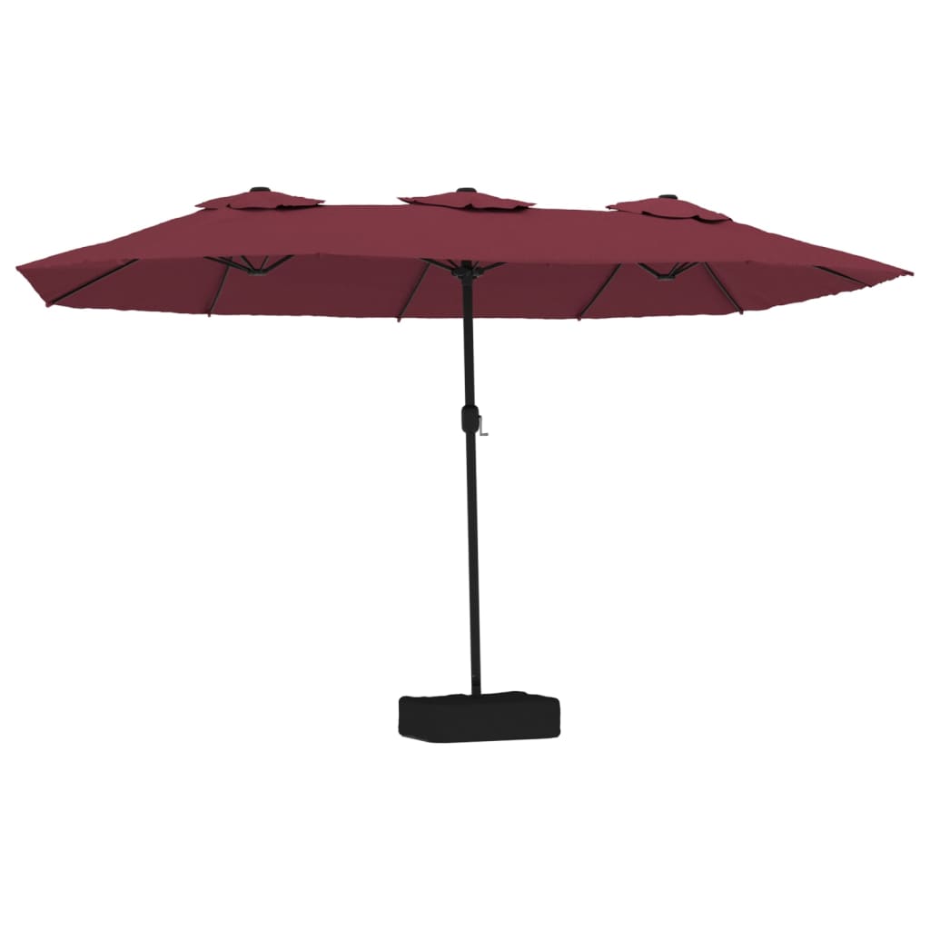 Umbrelă de soare grădină cu două capete, roșu bordo, 449x245 cm