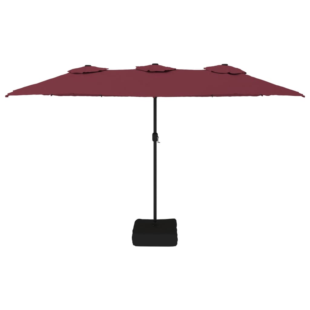 Umbrelă de soare grădină cu două capete, roșu bordo, 449x245 cm