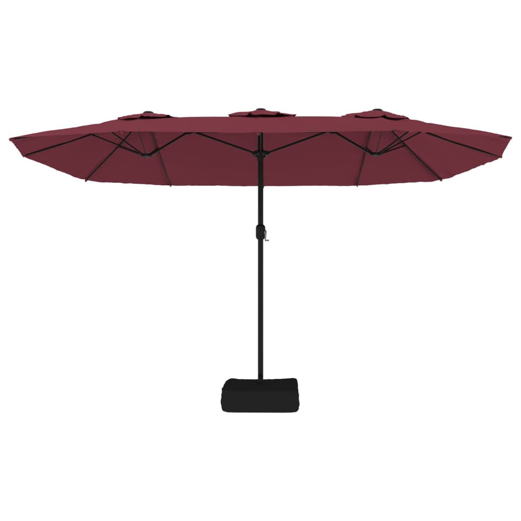 Umbrelă de soare grădină cu două capete, roșu bordo, 449x245 cm