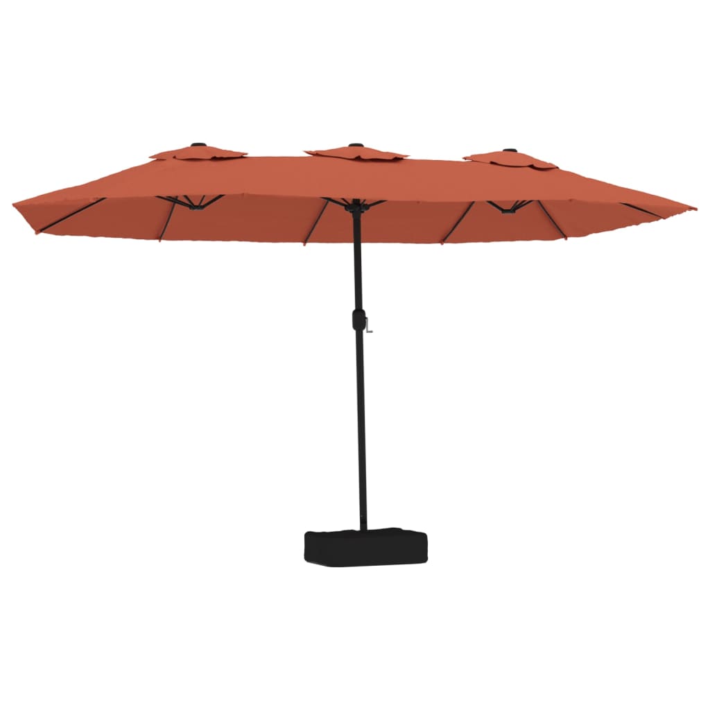 Umbrelă de soare grădină cu două capete, cărămiziu, 449x245 cm