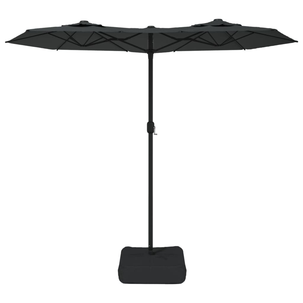 Umbrelă de grădină cu două capete/LED-uri, antracit, 316x240 cm