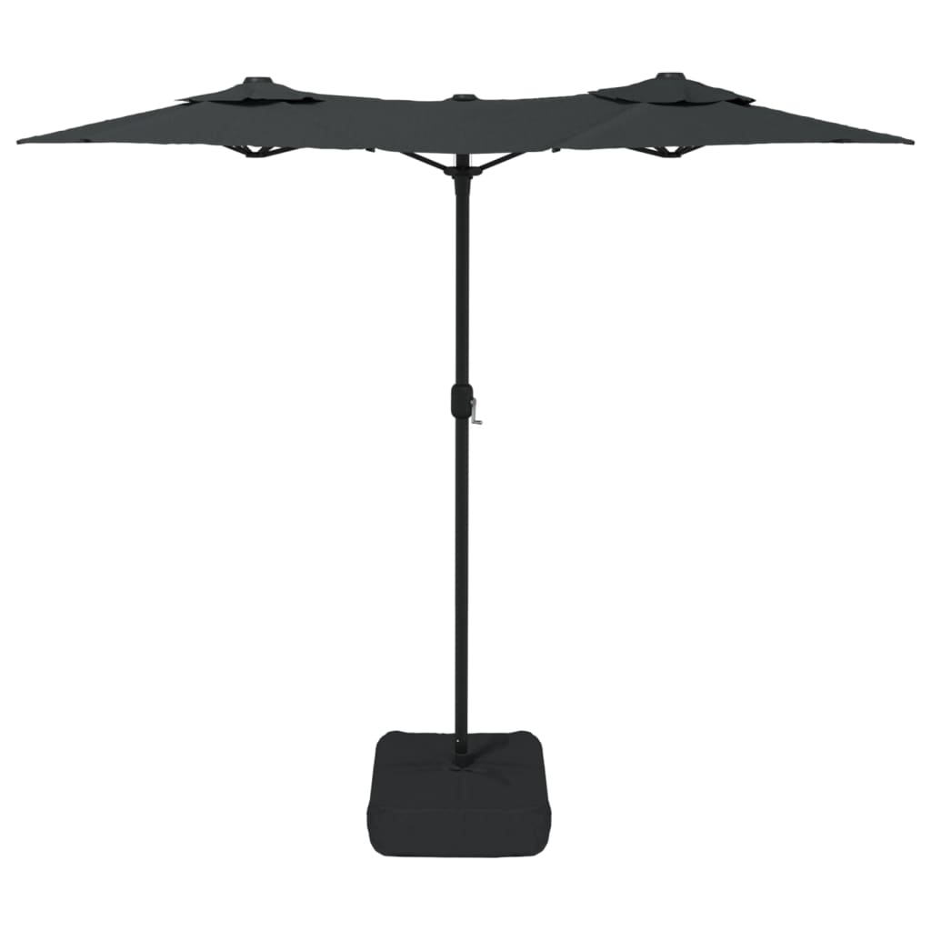 Umbrelă de grădină cu două capete/LED-uri, antracit, 316x240 cm