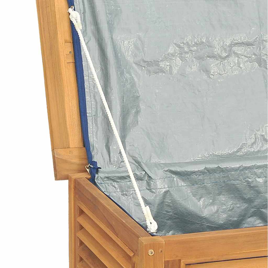 Ladă depozitare grădină cu geantă, 175x50x55 cm, lemn masiv tec