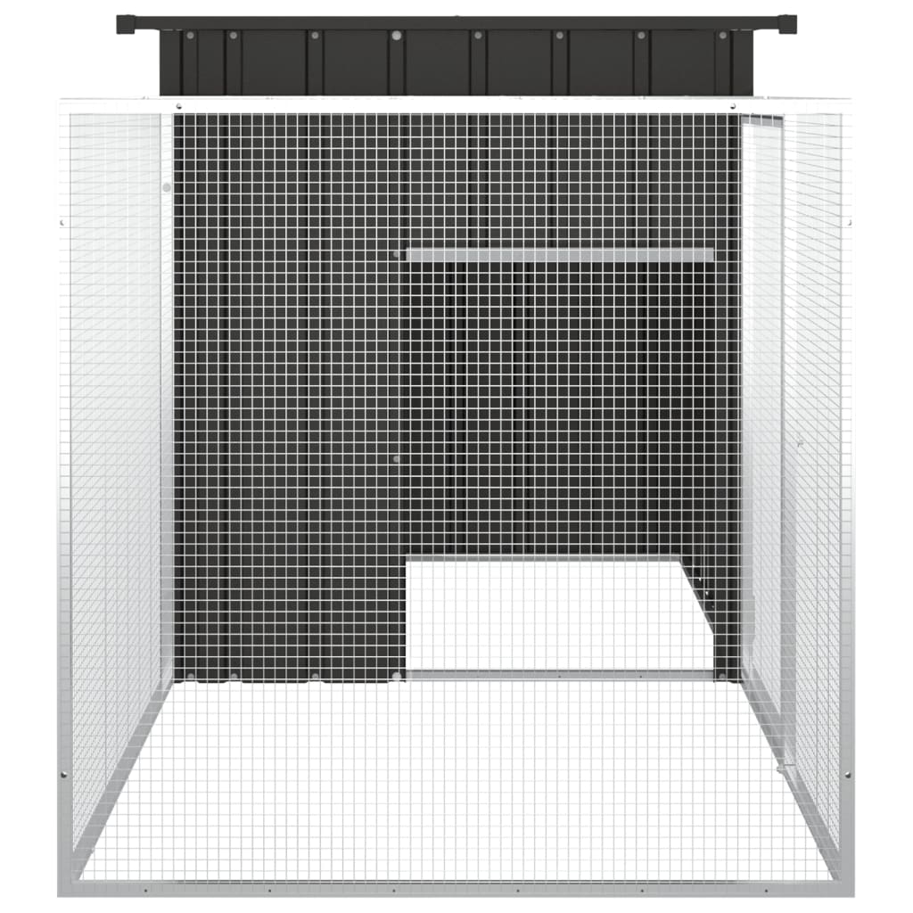 Coteț pentru iepuri, antracit, 200x91x100 cm, oțel galvanizat