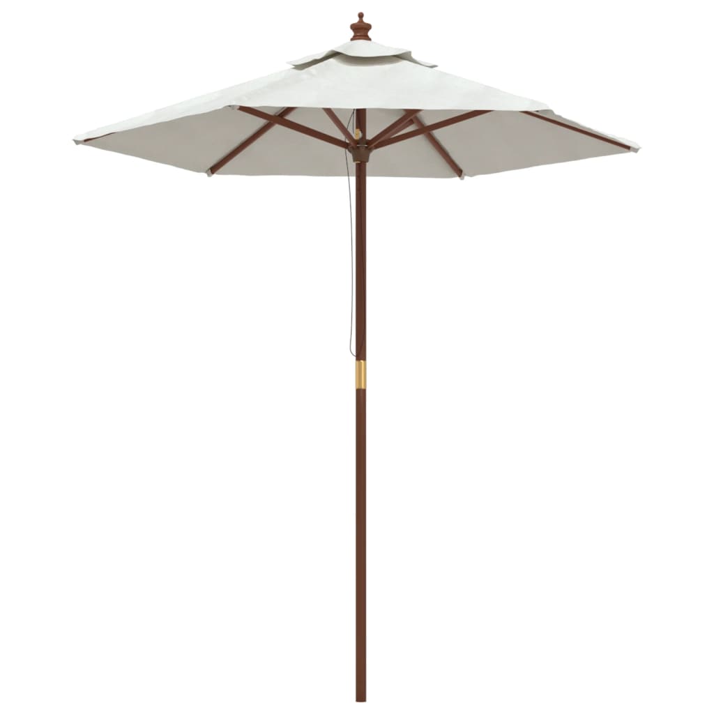 Umbrelă de soare de grădină stâlp din lemn nisipiu 196x231 cm