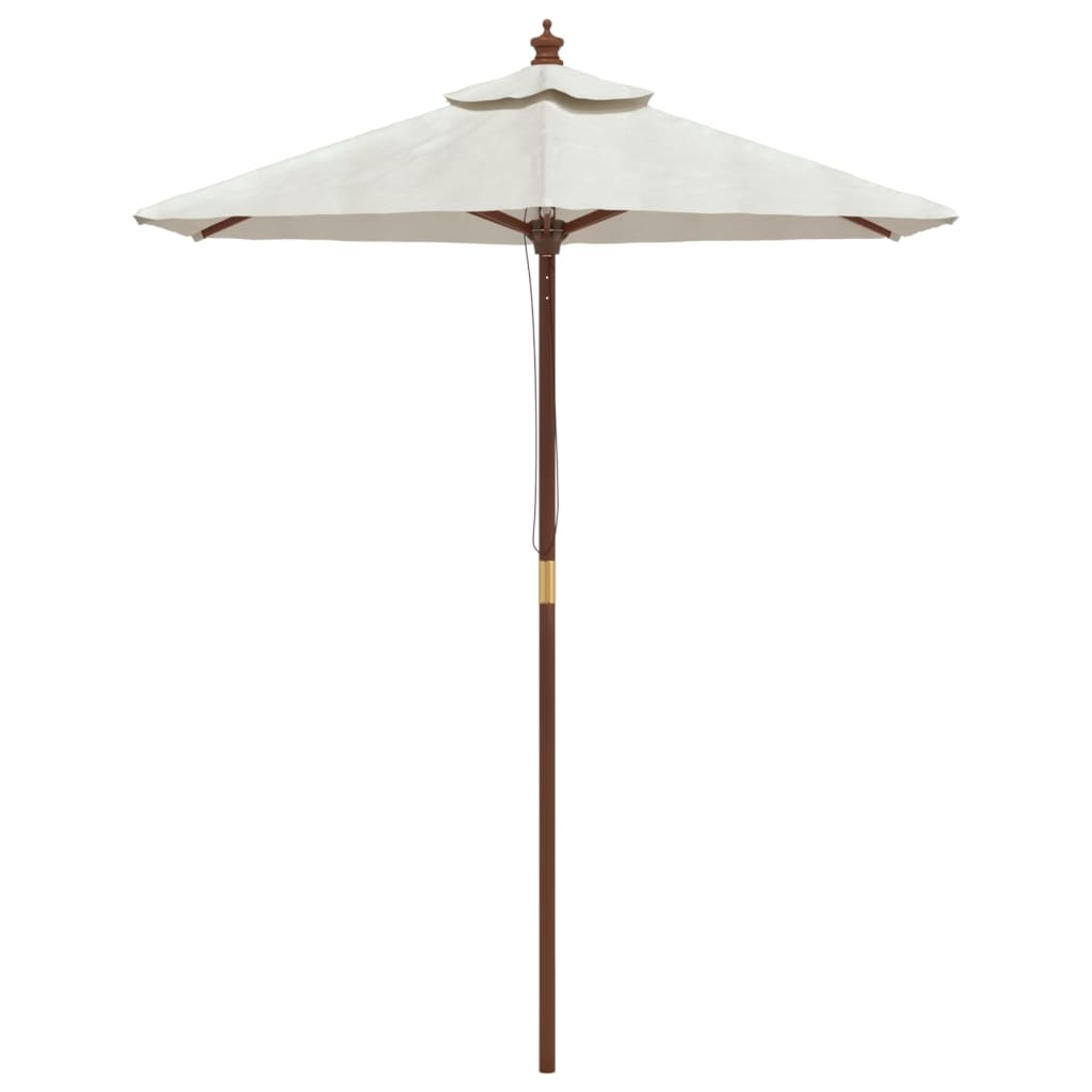 Umbrelă de soare de grădină stâlp din lemn nisipiu 196x231 cm