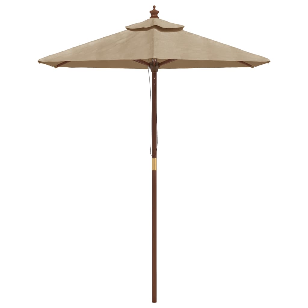 Umbrelă de soare de grădină stâlp din lemn gri taupe 196x231 cm