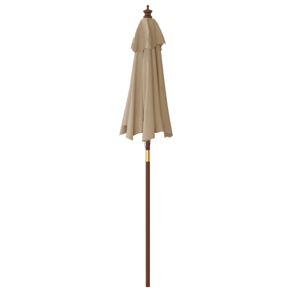 Umbrelă de soare de grădină stâlp din lemn gri taupe 196x231 cm