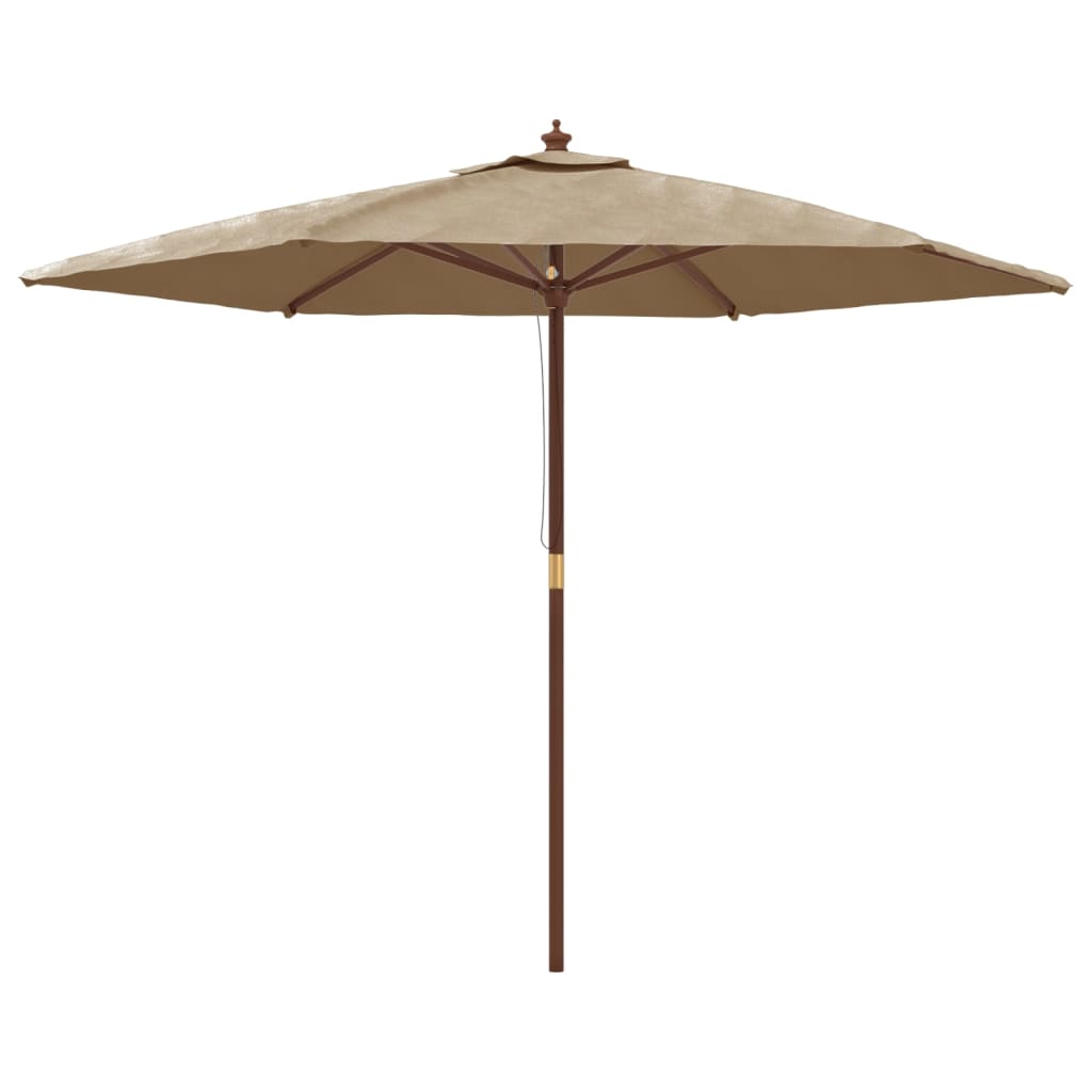 Umbrelă de soare de grădină stâlp de lemn, gri taupe, 299x240cm