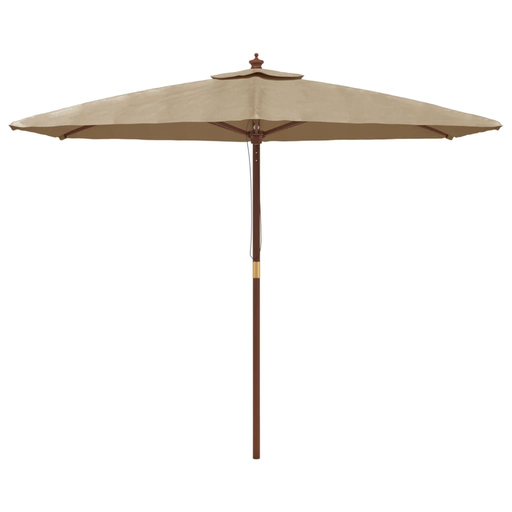 Umbrelă de soare de grădină stâlp de lemn, gri taupe, 299x240cm