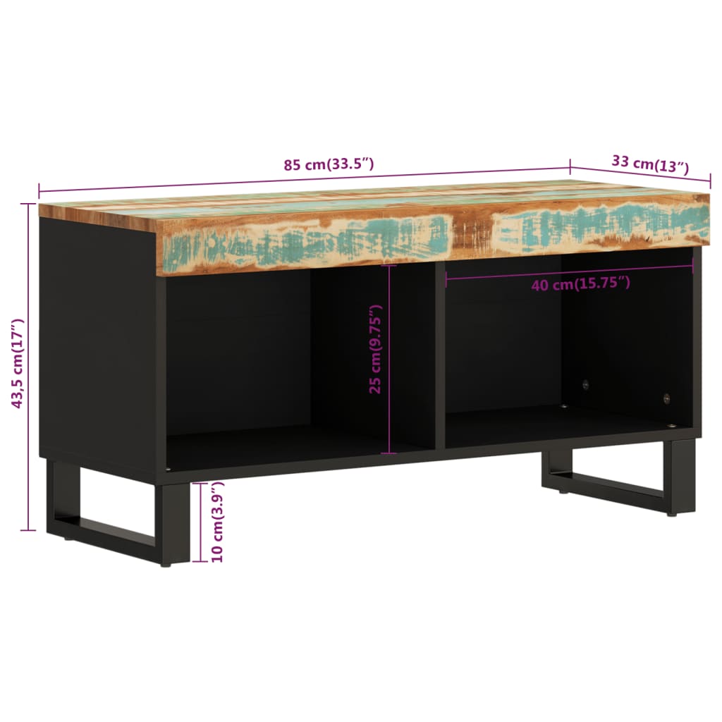 Comodă TV, 85x33x43,5 cm, lemn masiv reciclat