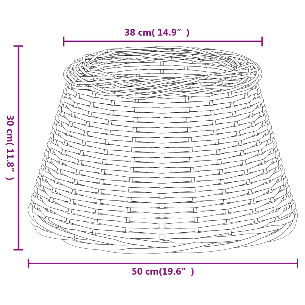 Abajur de veioză alb Ø50x30 cm răchită