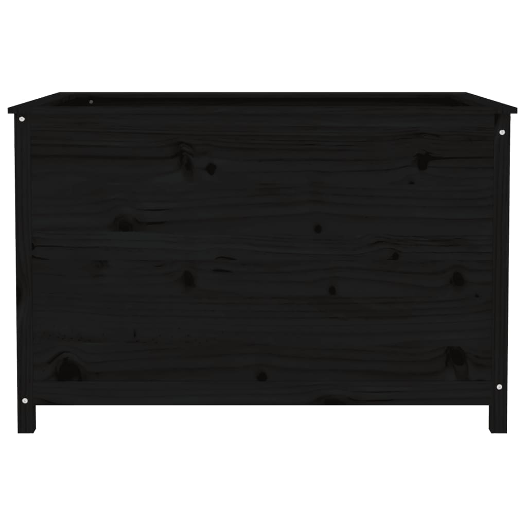 Strat înălțat de grădină negru 119,5x82,5x78 cm lemn masiv pin