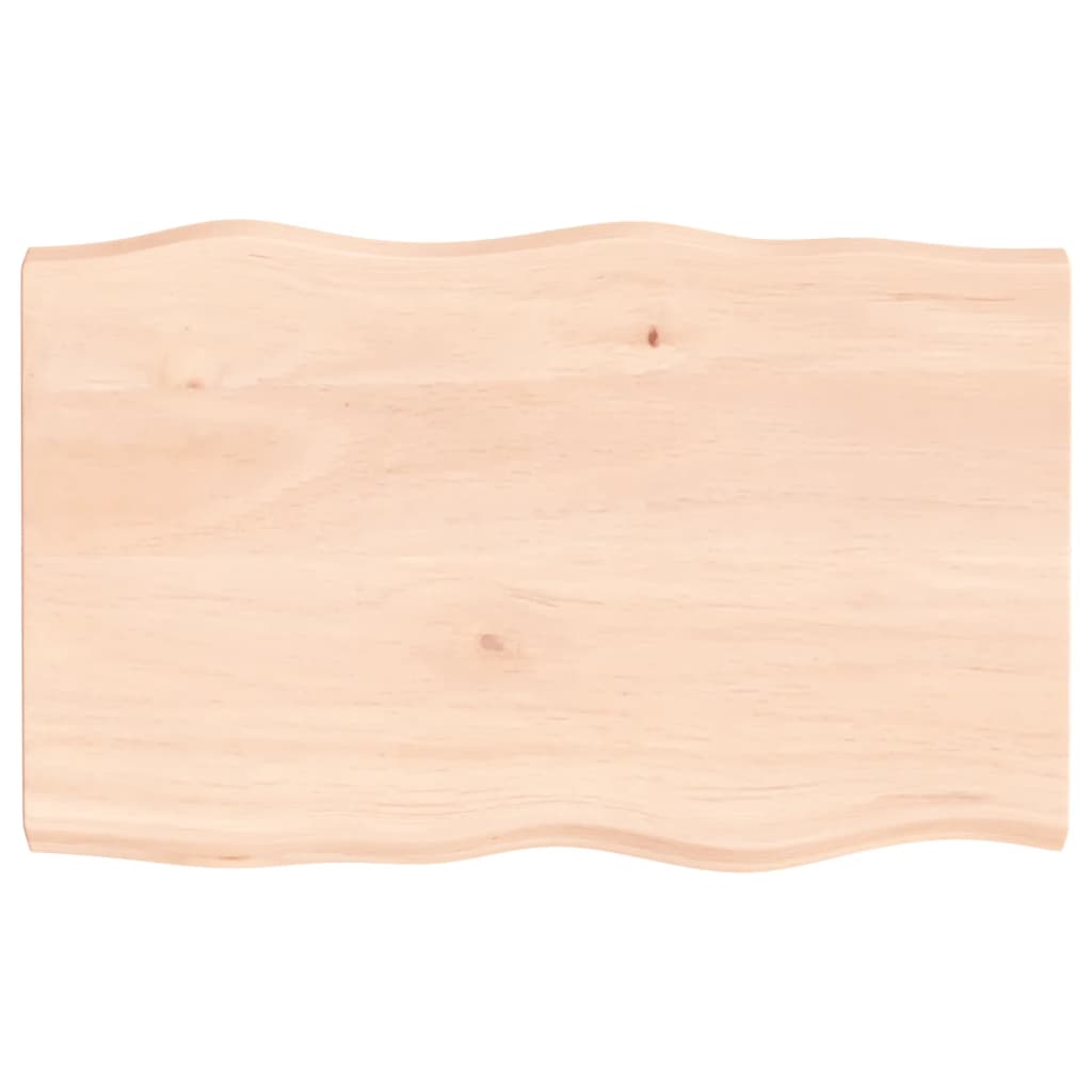 Blat masă 80x50x(2-4) cm lemn stejar netratat contur organic