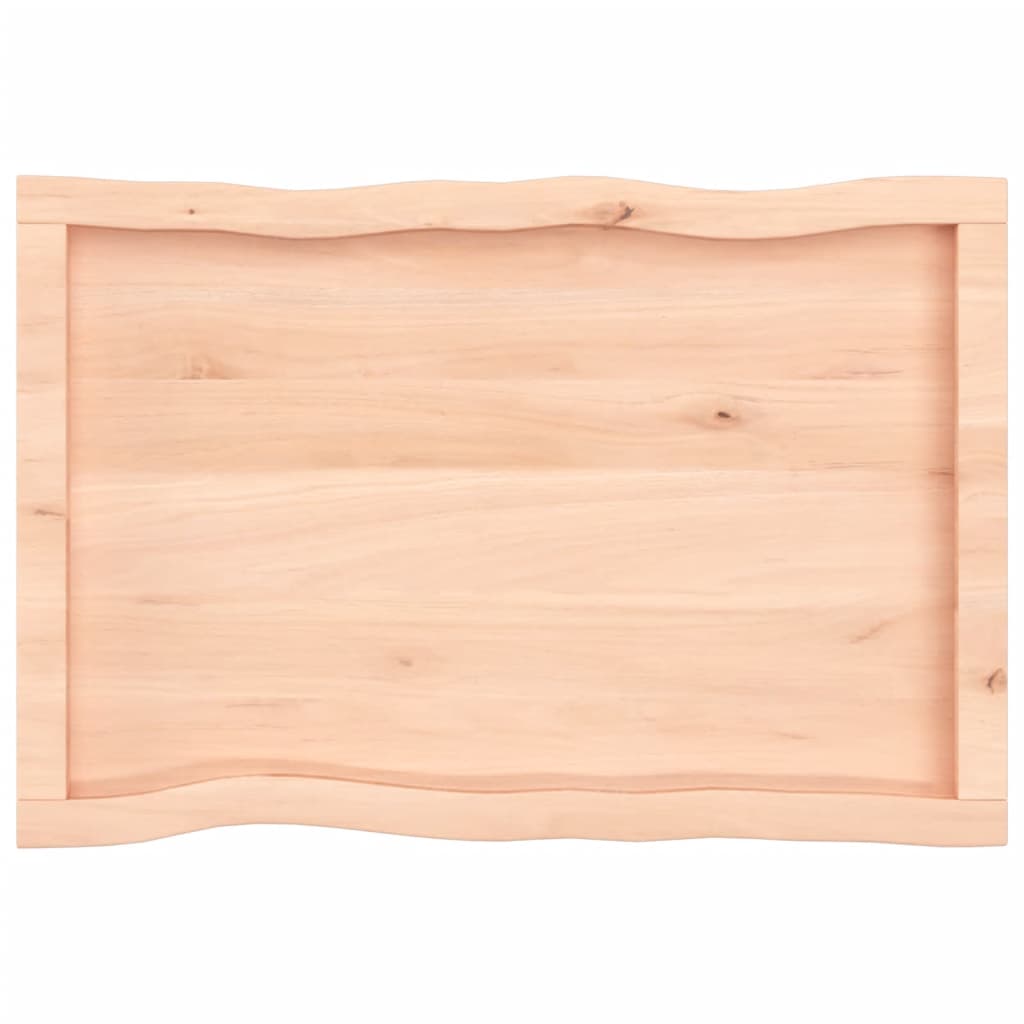 Blat masă 80x50x(2-4) cm lemn stejar netratat contur organic
