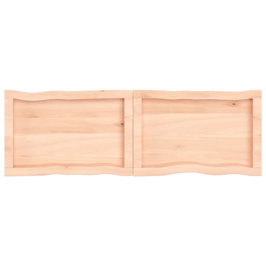 Blat masă 120x40x(2-6) cm lemn stejar netratat contur organic