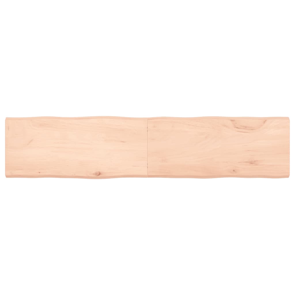 Blat masă 180x40x(2-4) cm lemn stejar netratat contur organic