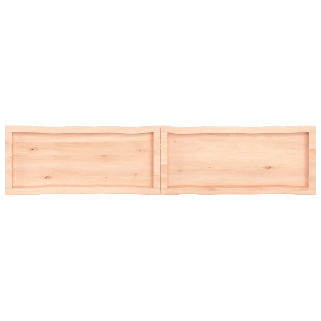 Blat masă 180x40x(2-4) cm lemn stejar netratat contur organic