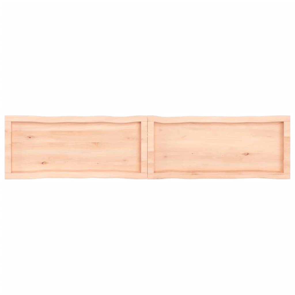 Blat masă 180x40x(2-6) cm lemn stejar netratat contur organic