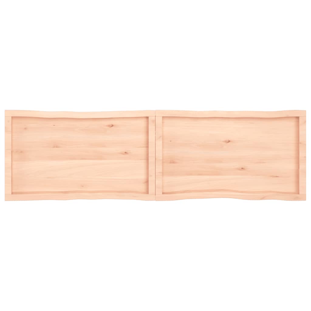 Blat masă 180x50x(2-4) cm lemn stejar netratat contur organic