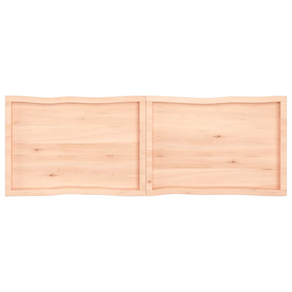 Blat masă 180x60x(2-4) cm lemn stejar netratat contur organic