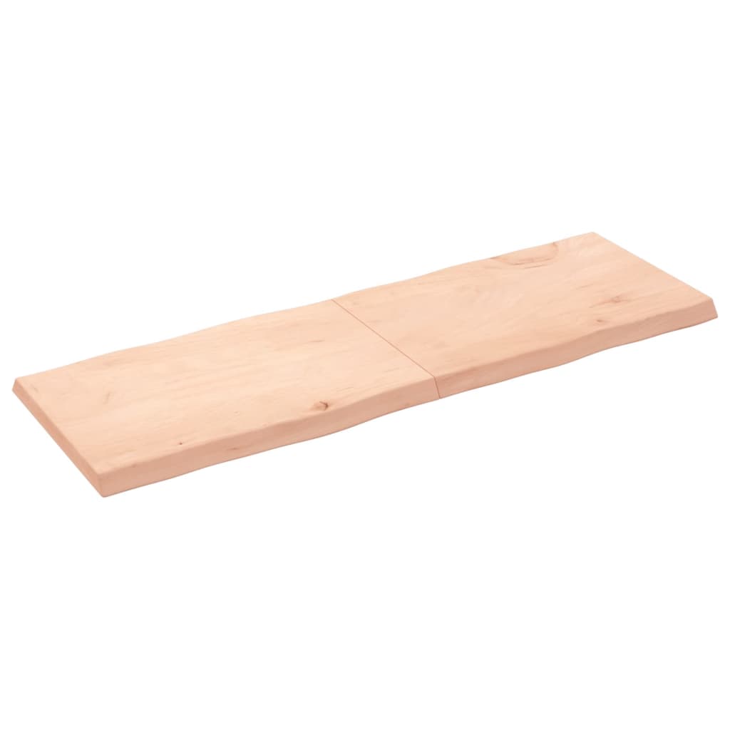 Blat masă 180x60x(2-6) cm lemn stejar netratat contur organic